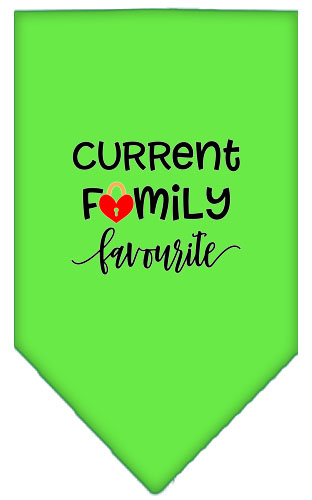 Family Favorite Screen Print Bandana Lime Green Small